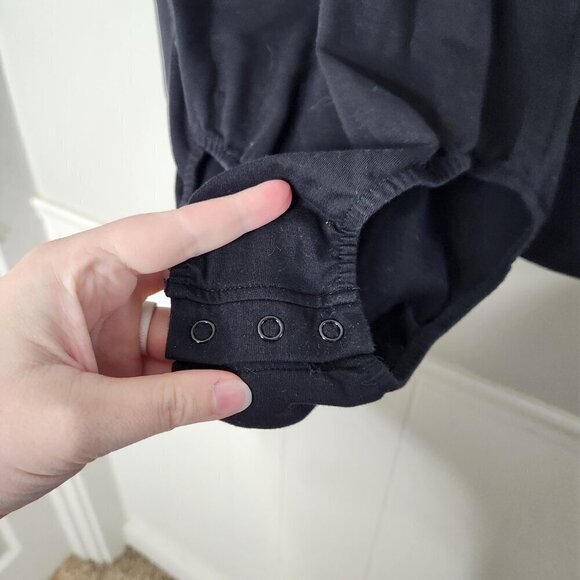 REMIE GIRL Solid Black Long Sleeve Leotard - Picture 4 of 6